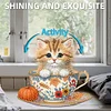 uk.everydayedeals DIY Diamond Painting Acrylic Bobble Head Decoration - Teacup Cats
