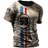 Mens Vintage Racing Stripes Retro T-Shirt by Inlyline
