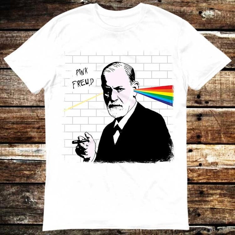 Pink Freud Dark Side of Your Mom Parody Sigmund Floyd Pun Slogan Joke T Shirt 