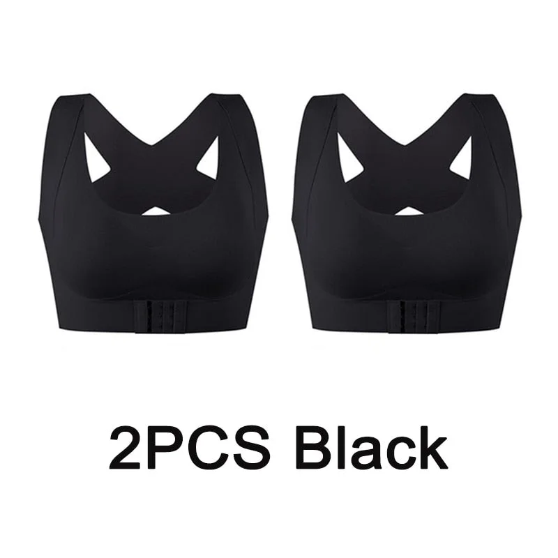 Women Bra Posture Corrector Bralette Front Closure Bras Fitness Vest Push Up Bra Female Brassiere Underwear Cross Back Tank Tops