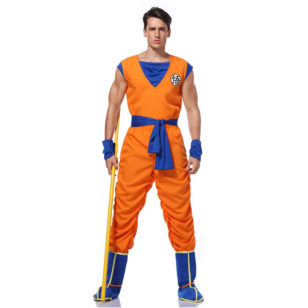 Anime Dragon Ball Son Goku Orange Set Outfits Cosplay Costume Halloween Carnival Suit