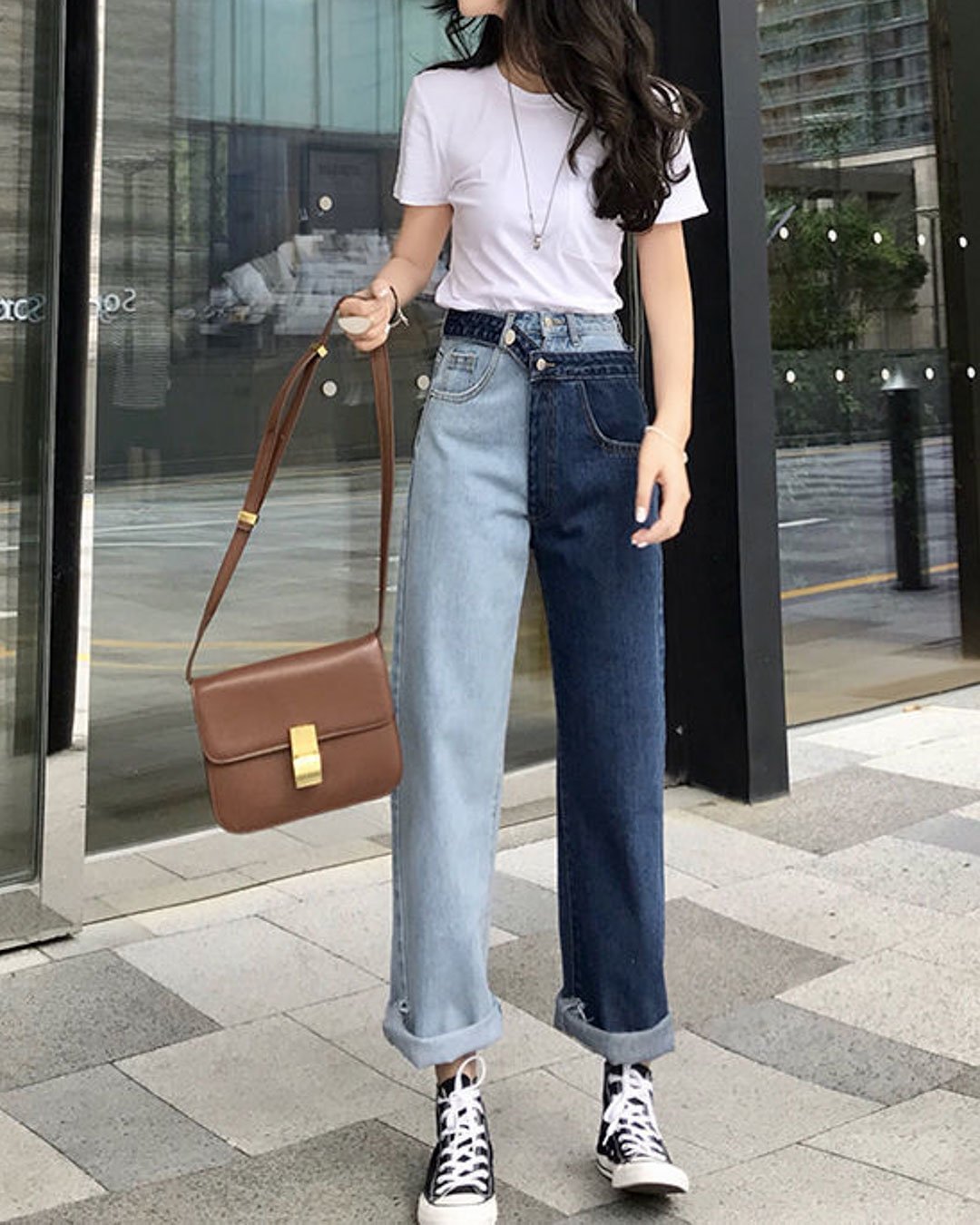 Fashionv-Color Block Casual Stretch Women's Jeans