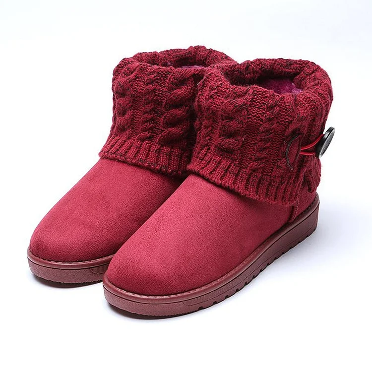 Women's Knitted Short Boots Warm Snow Boots