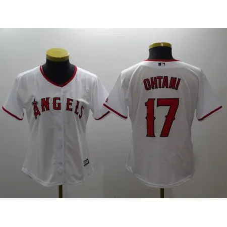 Women's Los Angeles Angels #17 Shohei Ohtani White Cool Base Stitched MLB Jersey