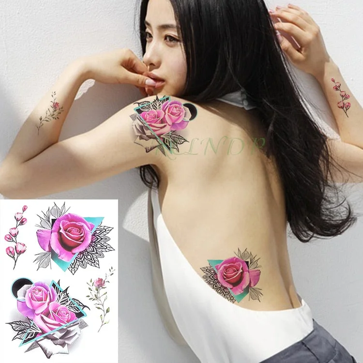 Waterproof Temporary Tattoo Sticker Butterfly Flower wing fake tatto flash tatoo tatouage temporaire waist chest for women girl