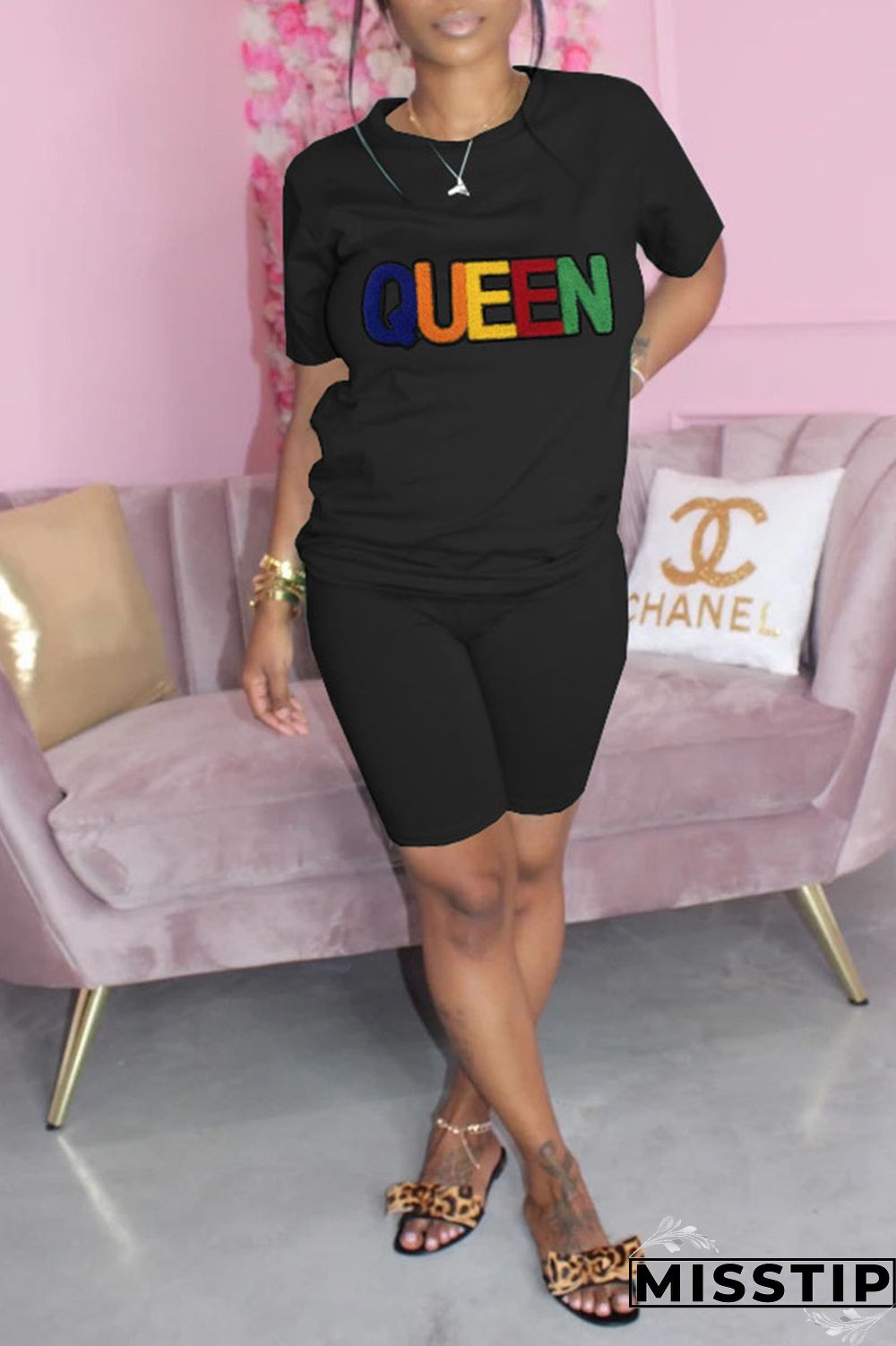 Red Casual Solid Embroidered Patchwork O Neck Short Sleeve Two Pieces