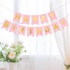 10PCS Gilding HAPPY BIRTHDAY Celebration Party Wall Hanging Flags Decor