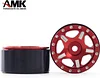 AMK Brass 1.0 Beadlock Wheel- Negative Offset Wheels for 1/18 TRX4M SCX24 Gladiator Bronco C10 JLU Deadbolt SCX24 1/24 Crawler,W1005(4pcs,Grew)