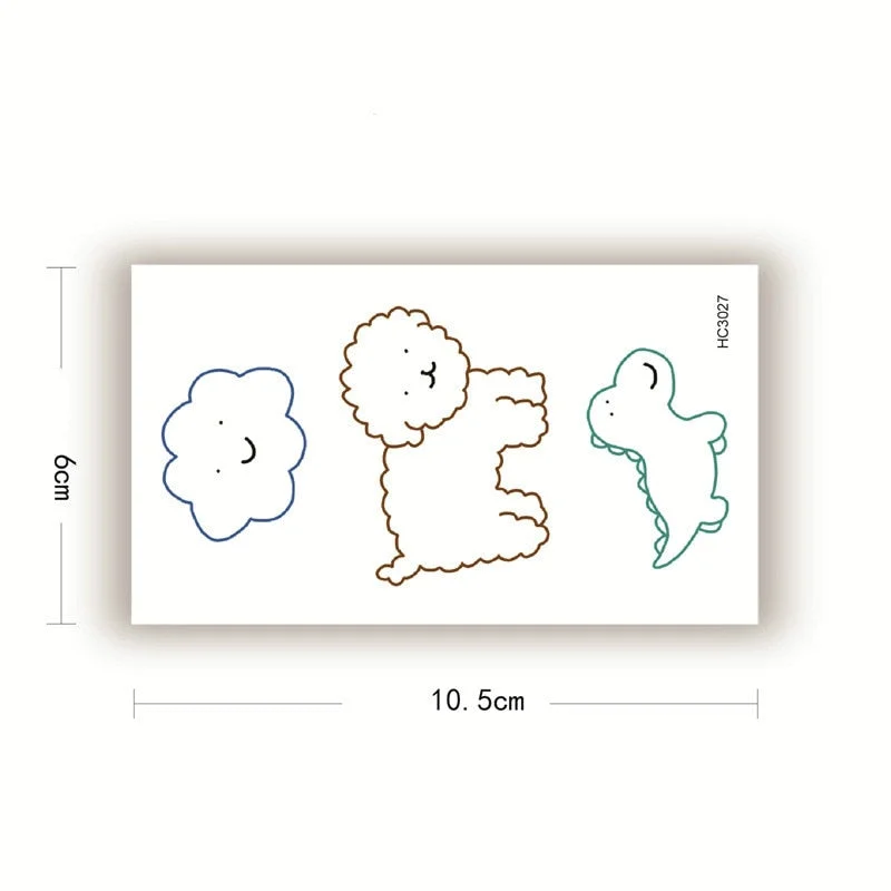 Waterproof Cute Cartoon Temporary Tattoo Stickers For Kid Women Men Body Arm Art Fake Tatoos Decals