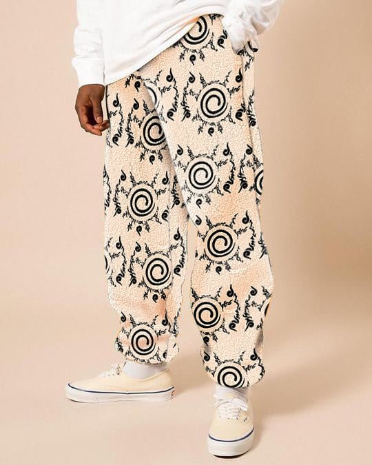 Retro casual fashion street polar fleece trousers