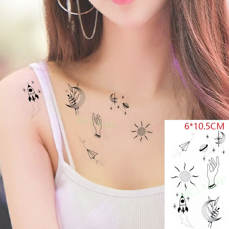 Waterproof Temporary Tattoo Sticker Black Gun AK 47 Flash Tatoo Fake Water Transfer Tatto for Woman Man
