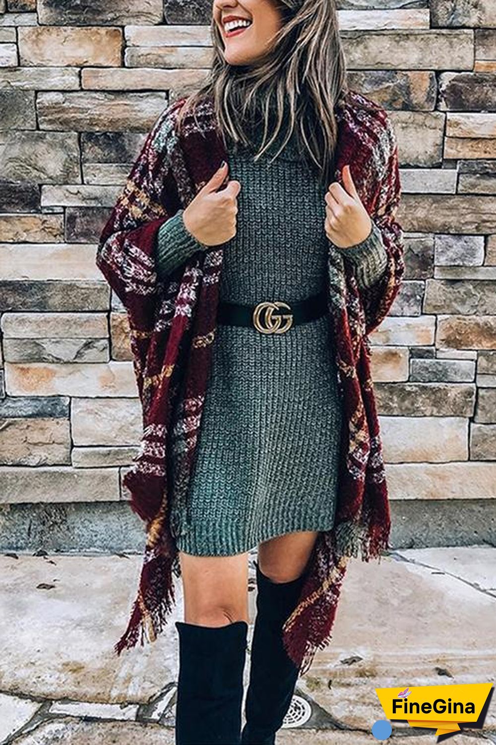 Gird Cloak Poncho Sweater Cardigan