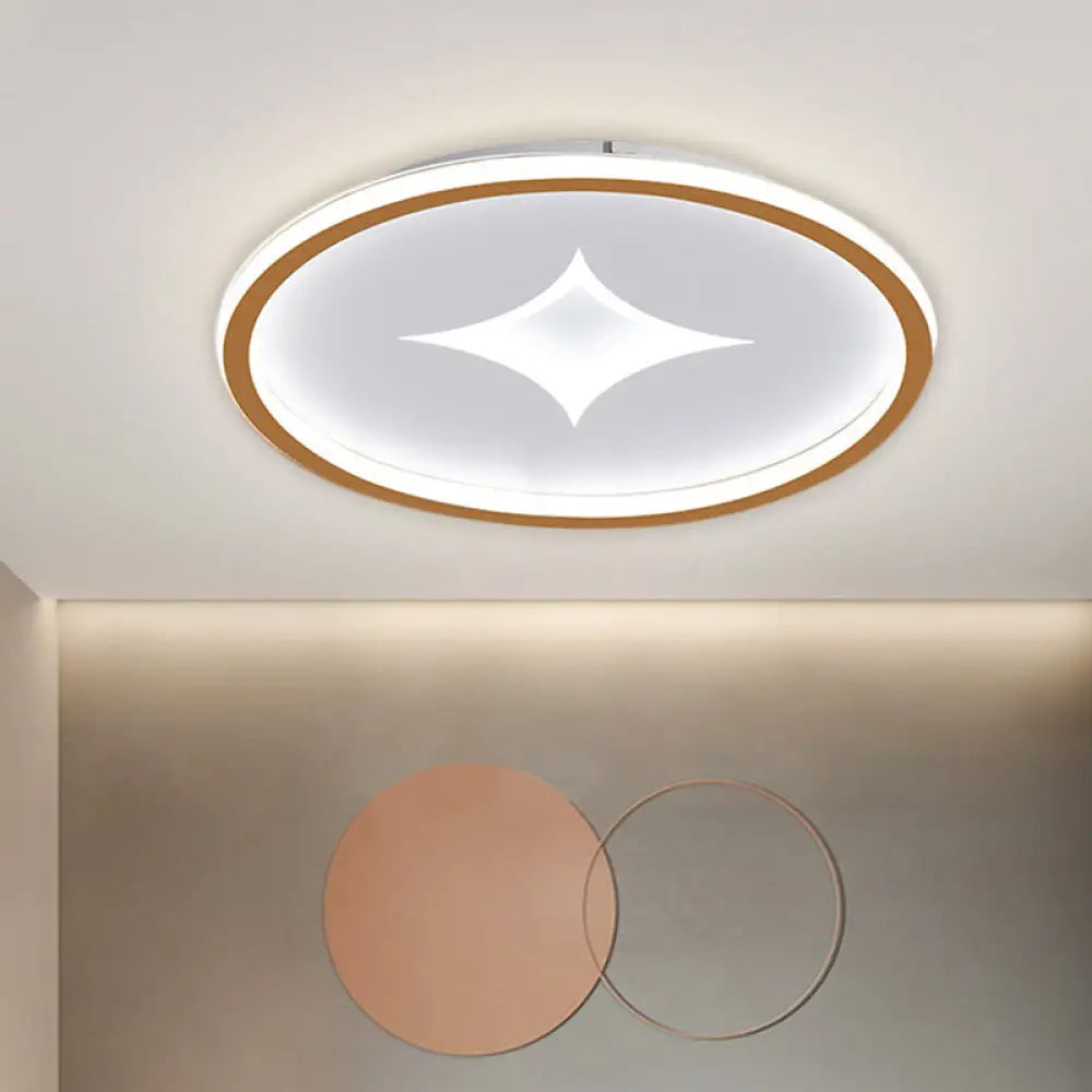 Ultra Slim Metal Led Ceiling Light In Black/Gold Warm/White - 16&rsquo;/19.5&rsquo; Contemporary Flush