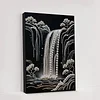 (30x40cm)DIY Pearl Painting Framed Waterfall Handmade Pearl Material Art Kit Living Room Decor
