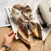 Oaaav Horse Printing Design 100% Pure Silk Square Scarf Women Fashion Luxury Brand Scarves Neckerchief Hair Hand Wrist Bandana Scarf