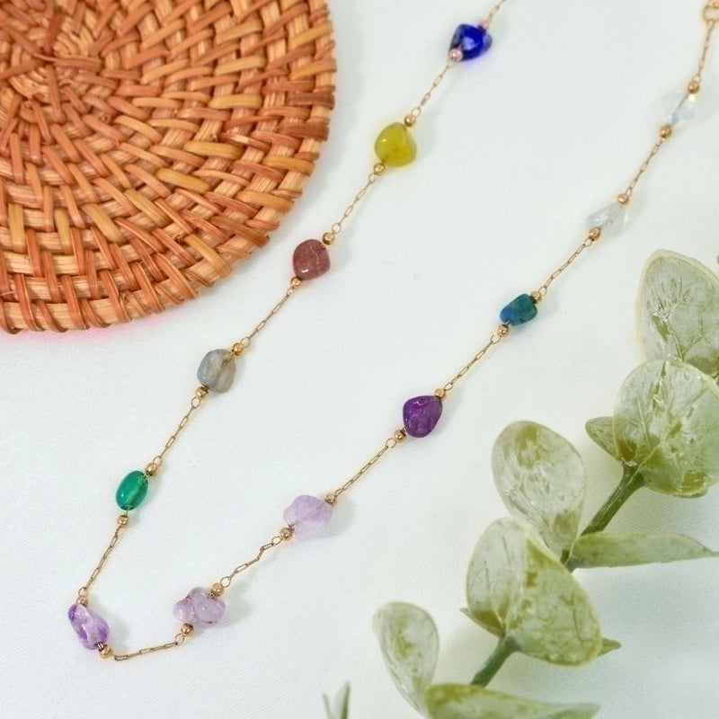 3 Pieces Elegant Geometric Natural Stone Titanium Steel Necklace