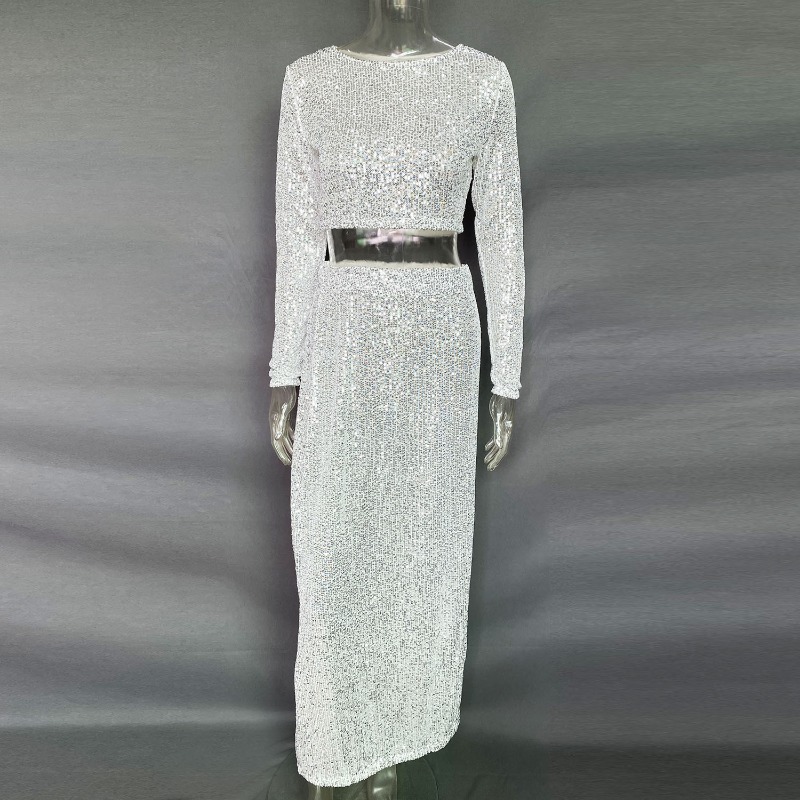 Ootddress Sequin Female Sexy Maxi Skirt Summer Fashion Glitter High Waist Loose Elegant Club Long Skirt Sparkle Women Long Skirt New