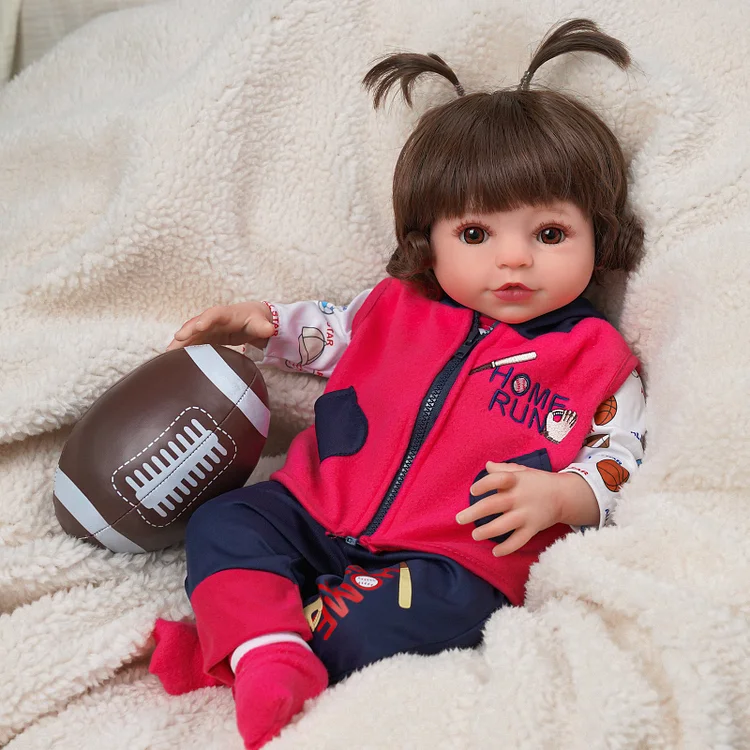 Babeside 20'' Cutest Realistic Reborn Baby Doll Brown Hair Girl Elise