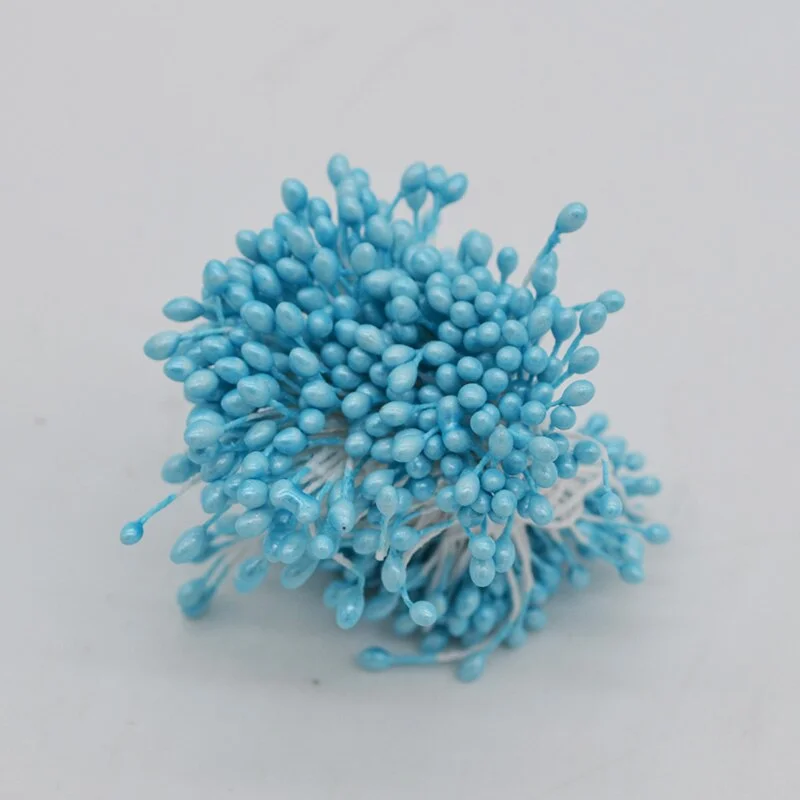 1 Bundle= (500PCS )Artificial Flower Double Heads Stamen Pearlized Craft Cards Cakes Decor Floral for home wedding party decor