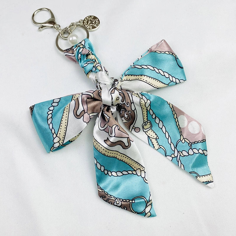 Sweet Minimalist Bow Knot Cloth Metal Unisex Bag Pendant Keychain
