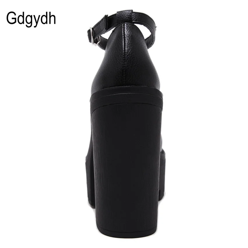 Gdgydh 2021 new spring autumn casual high-heeled shoes sexy ruslana korshunova thick heels platform pumps Black White Size 42