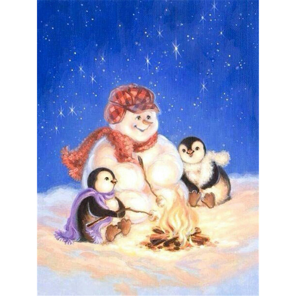 

Snowman Penguin - Round Drill Diamond Painting - 30*40CM, 501 Original