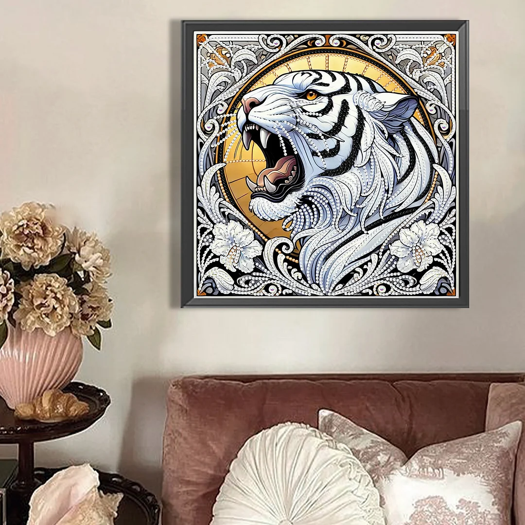 Tiger - Partial Special Shaped Drill Diamond Painting Kits (Canvas|30*30cm)