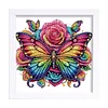 Butterfly Flower 5D DIY Partial Special Shaped Drill Diamond Painting With Frame Kit 17.2x17.2cm