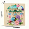 DIY Pearl Painting Flower Umbrella for Home Decor with Frame(25x25cm)