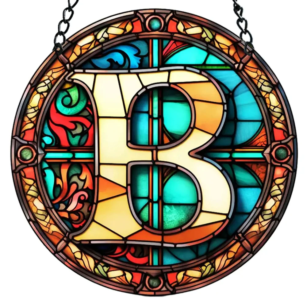 Acrylic Suncatcher Home Decoration Panel A-Z Letter Door Sign Hanging Decoration