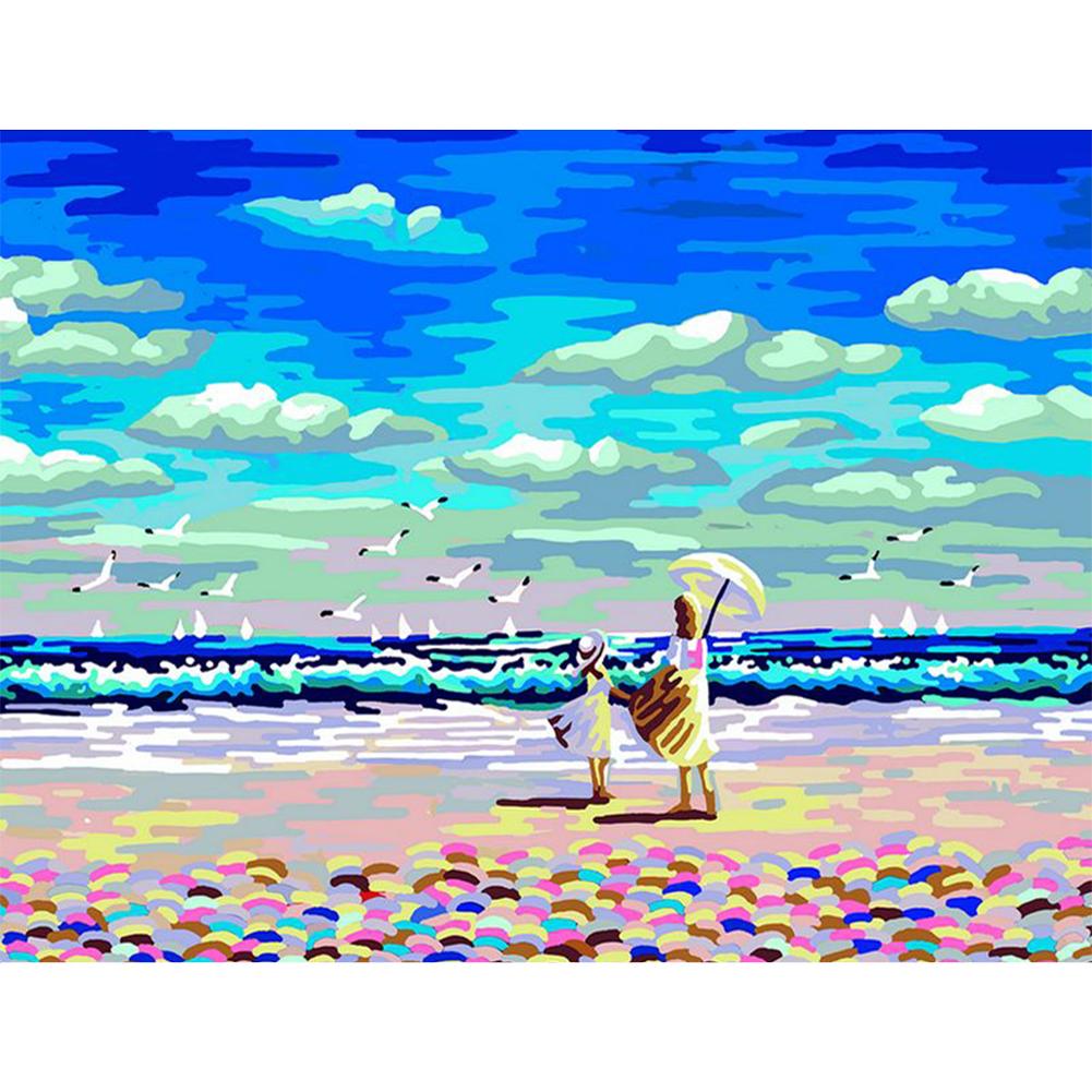 

40x50cm - Paint By Numbers Beach Sea Gull, 501 Original