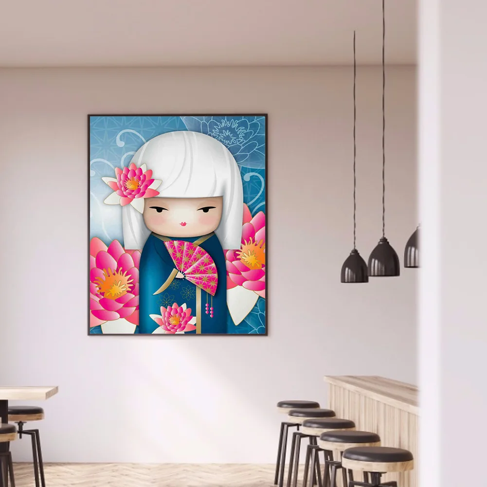 Diamond Painting - Full Round Drill - Kokeshi Doll