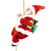 Christmas Decorations, Electric Climbing Santa Claus Toy, Battery Operated Climbing Santa Claus, Creative Climbing Up and Down Santa Claus Plush Doll, Santa Claus Climbing Ladder Doll for Indoor Out