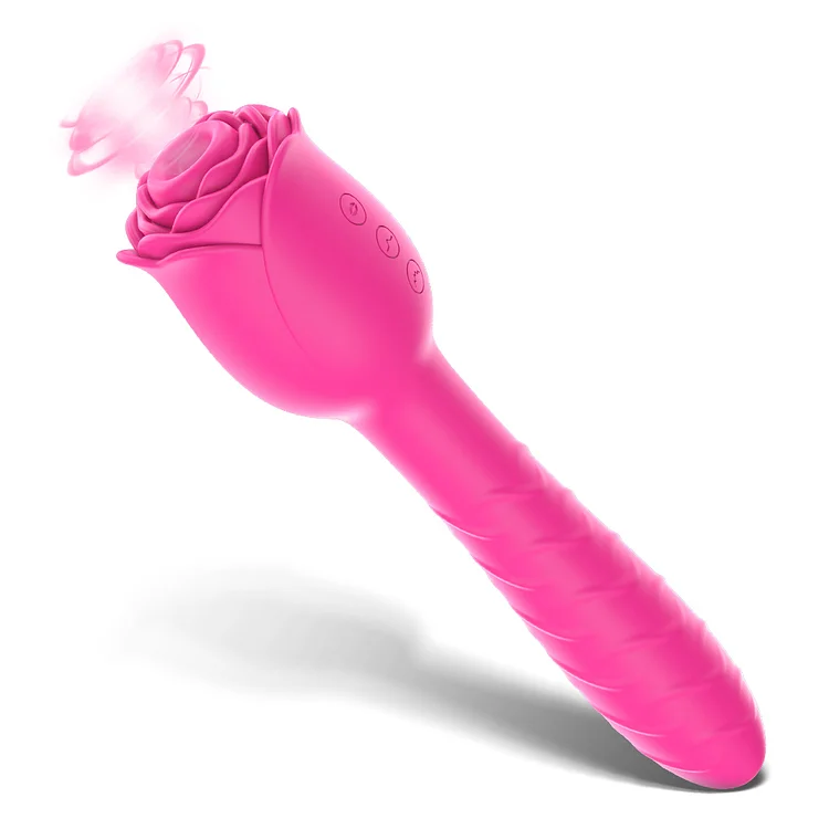 D3621 Scarlet 3-in-1 Telescopic Sucking And Shocking Handle Rose Vibrator