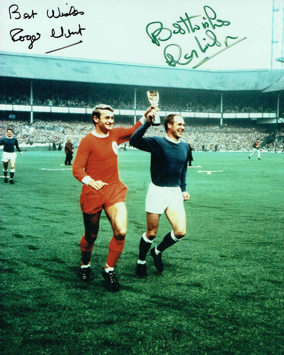 Roger HUNT & Ray WILSON 1966 England SIGNED 10x8 Photo Poster painting Autograph AFTAL COA