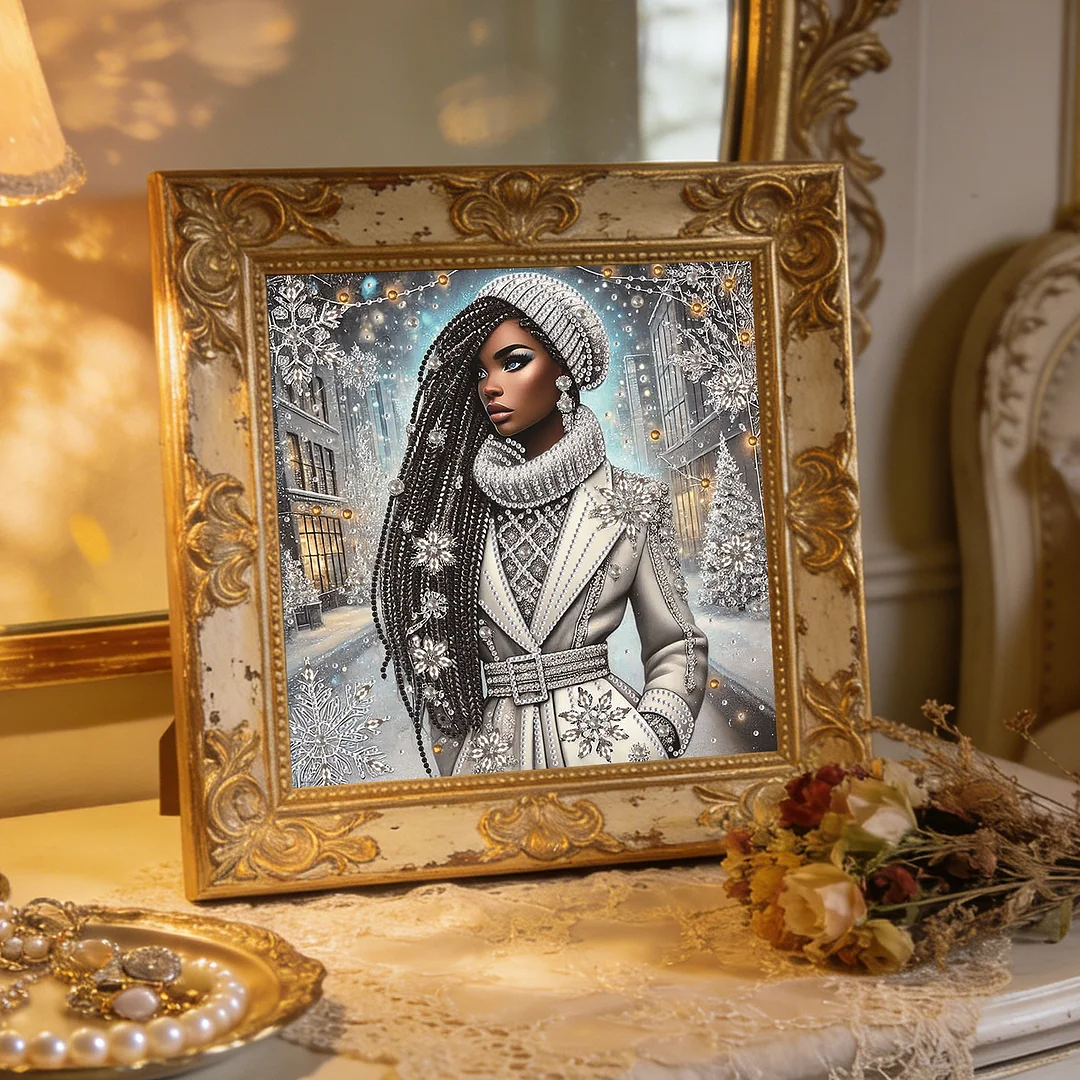 Diamond Painting - Partial Special Shaped Drill - Winter Black Beauty(Canvas|30x30cm)