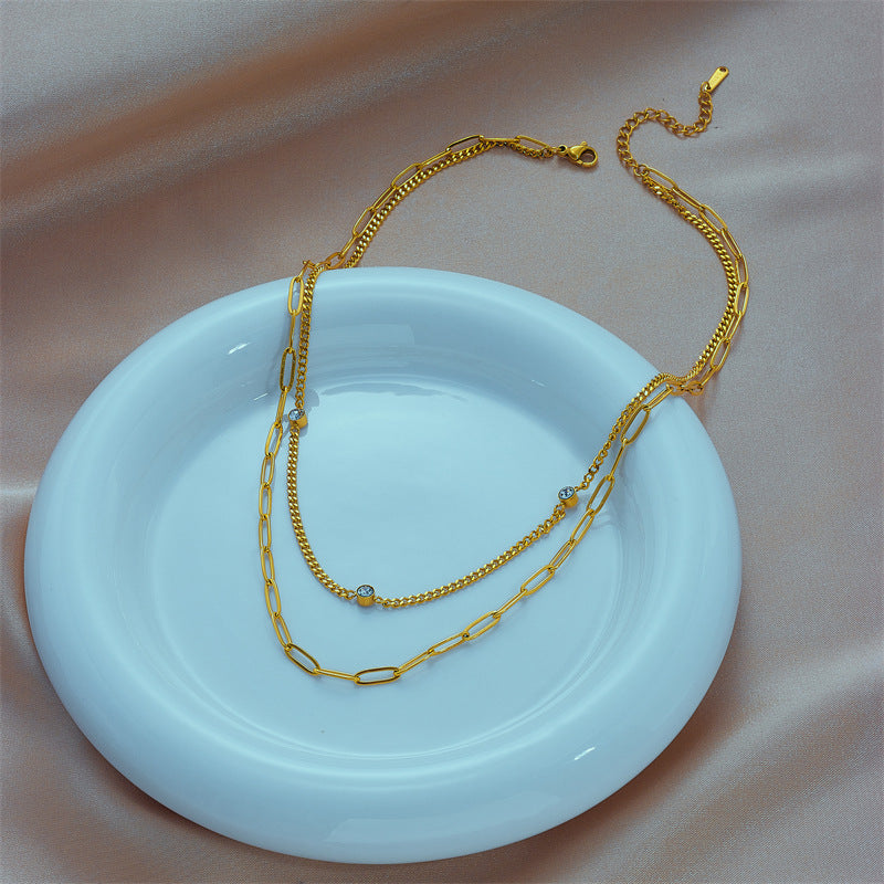 Chain Geometric Titanium Steel Electroplating Necklaces