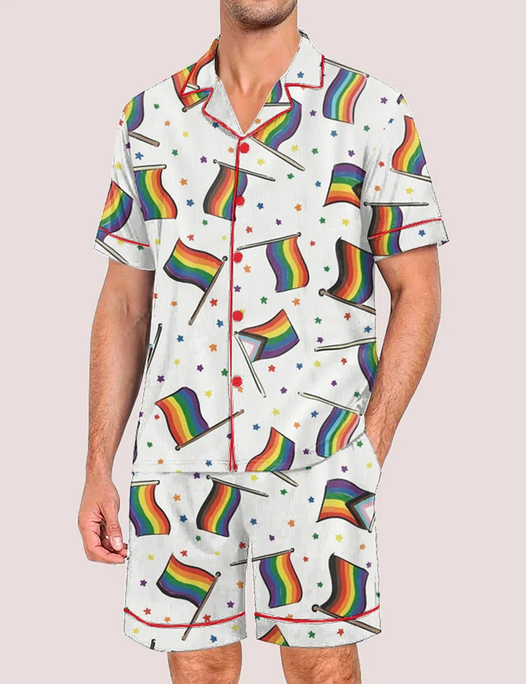 Men's Pride Flags Pride Month Love Is Love Print Pajama Set
