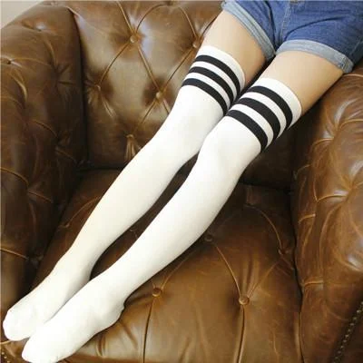 Triple Stripes Japanese Knee Socks - Gotamochi Kawaii Shop, Kawaii Clothes
