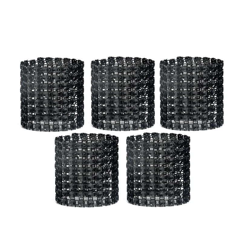 10pcs Gold Silver Napkin Ring Chairs Buckles Wedding Event Decoration Crafts Rhinestone Bows Holder Handmade Party Supplies