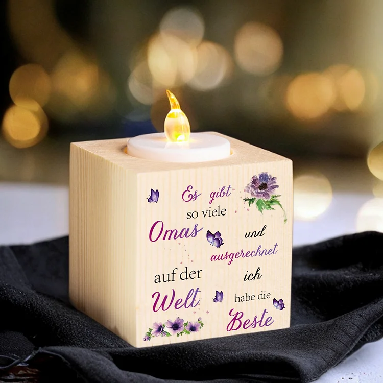Kettenmachen Holz Kompliment Kerzenhalter 1 bedruckte Seite-Ich habe die beste Oma-Geschenk für Großmutter
