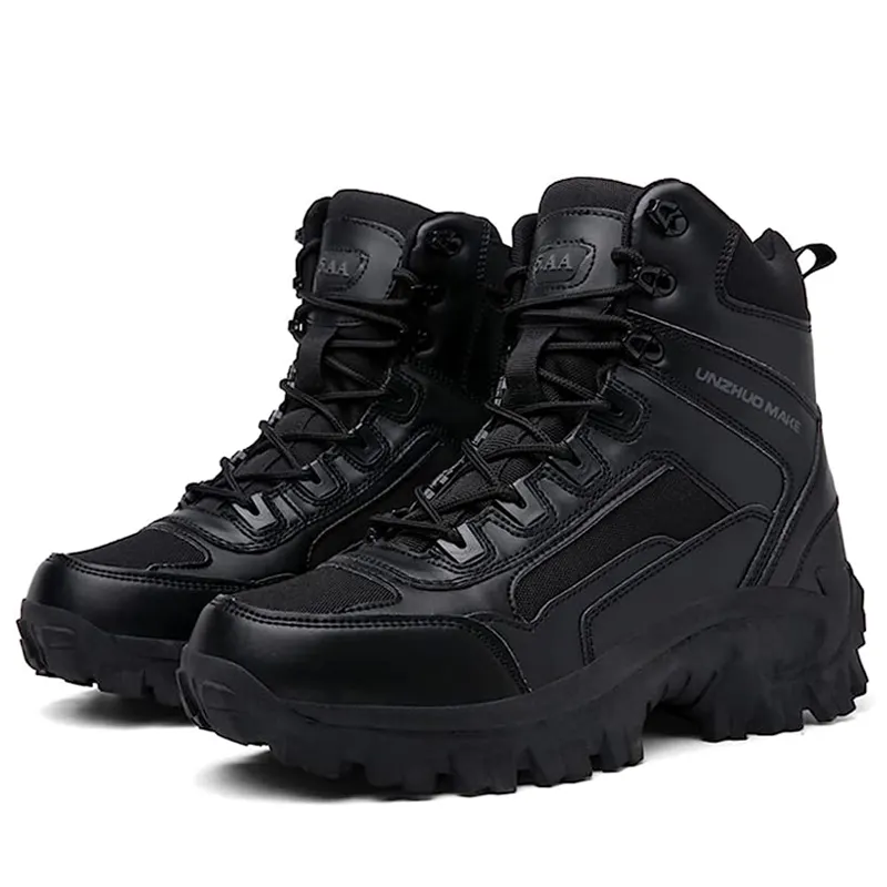 Men's Work Combat Boots Waterproof Non-Slip Warm Army Boots Work Boots (Thickened Version & Insulated Version)