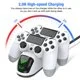 DinoFire Wireless PS4 controller charger for Dualshock Charging station with Fast 2 Charging Port for Playstation 4-White