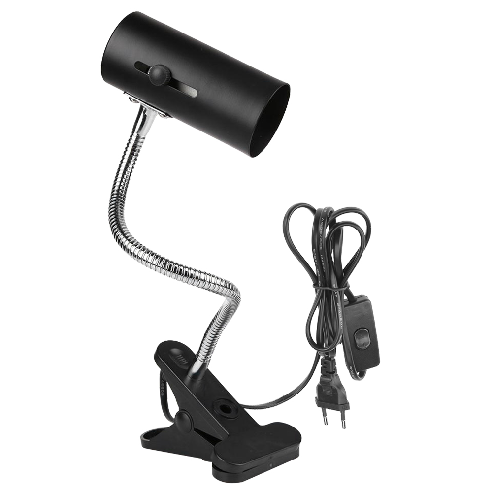 

E27 Heating Reptile Lamp Holder Clip-On Bulb With Cover Pet Light, Black, 501 Original
