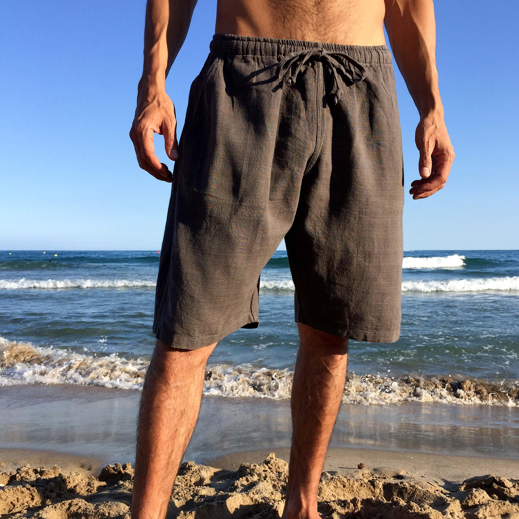 Men's Comfortable Linen Casual Shorts / [blueesa] /