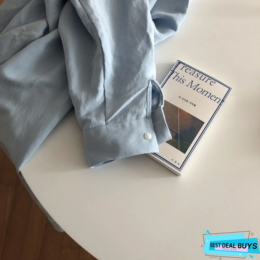 3/4 Sleeve Cotton-Blend Solid Casual dress