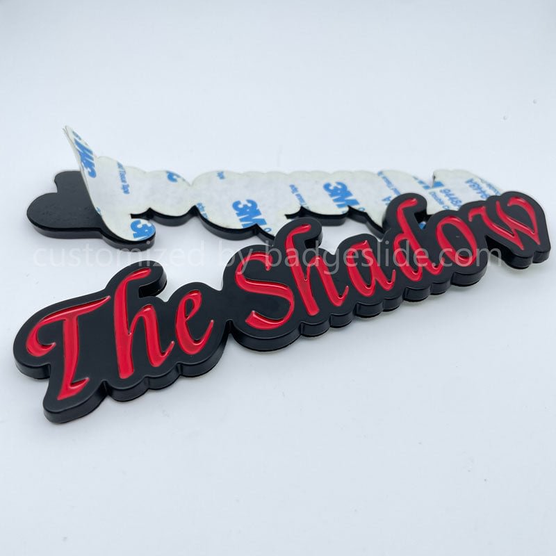 The Shadow Emblem Fender Badge-Chrome-Black-red-2pcs
