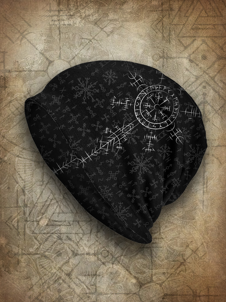 Men's Viking Nordic Runes Celtic Knot Beanie / Rvogue / Rvogue