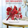 (US Only)2D Flat Print Flower Cardinal DIY Double-Sided Desktop Diamond Art Kits