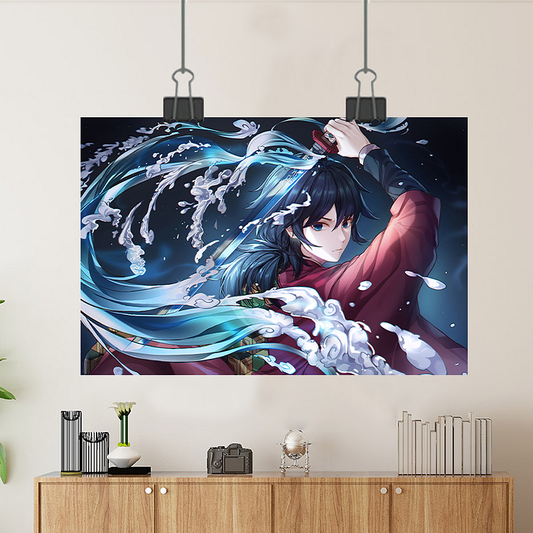 Demon Slayer-Water Pillar:Giyu Tomioka/Custom Poster/Canvas/Scroll Painting/Magnetic Painting